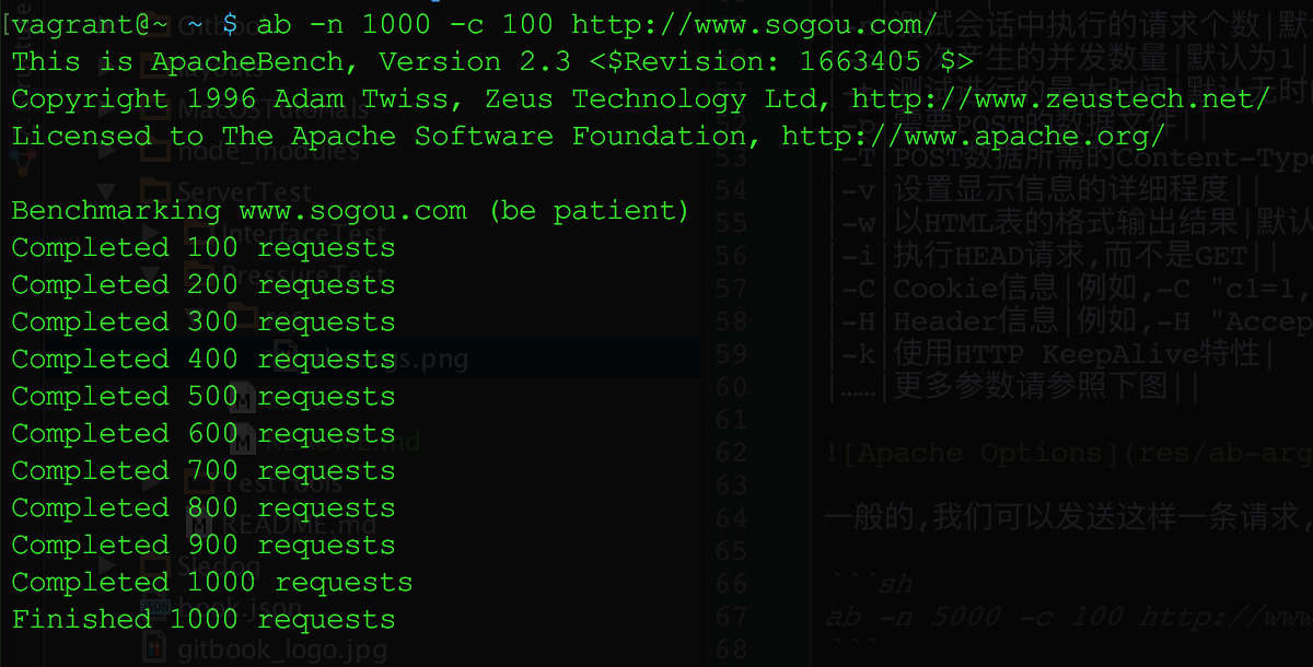Apache Bench Run