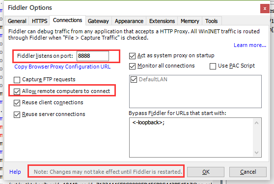 Fiddler Connections